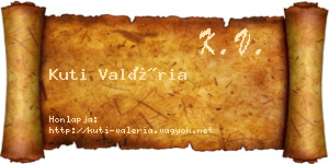 Kuti Valéria névjegykártya